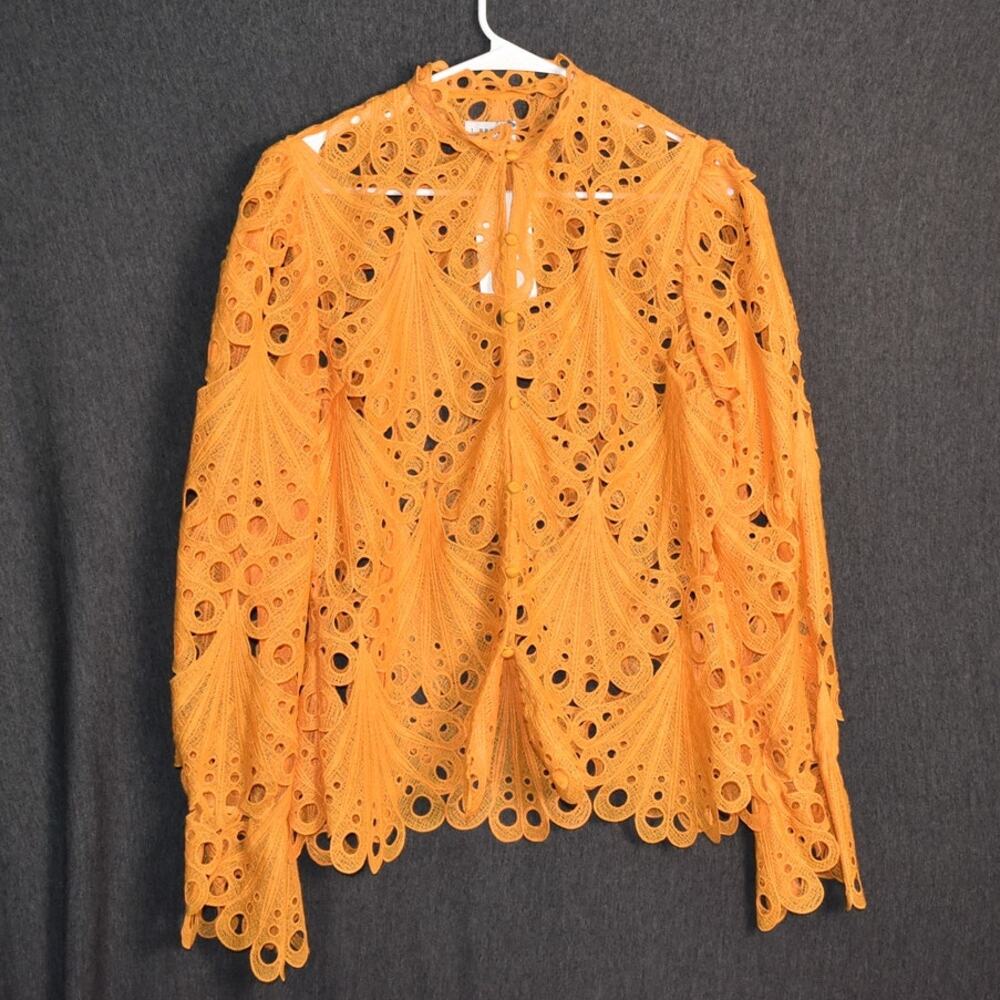 NEW J. Brooks Boutique Women's Large Fan Lace Openwork Jacket NWT